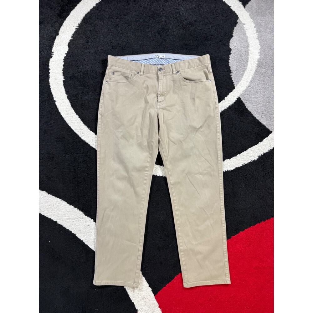 Peter Millar Pants Mens 34x27 Cotton Brown Golf Performance Casual Preppy Chino
